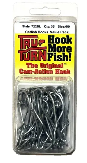 Tru-turn 722bl Size 6/0 Catfish Hook 35 Count Value Pack