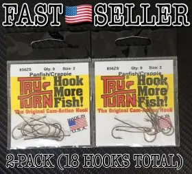 Tru-turn 856zs-2 2-pack Panfish Cam-action Fishing Hooks Bronze 18 Total