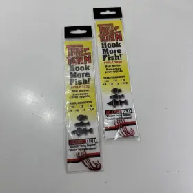 Tru-turn Fish Hooks 303g-4 2 Packs Snelled Tru-turn 303g Blood Red Bait Holder Fishing Size 4 And Tru-turn Fish Hooks 303g-4 2 Packs Snelled Tru-turn 303g Blood Red Bait Holder Fishing Size 4 And