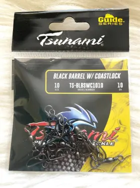 Tsunami Ts-blbswc1010 Black Barrel Swivel With Coastlock Ts-blbwc1010 Size 10 10ct Tsunami Ts-blbswc1010 Black Barrel Swivel With Coastlock Ts-blbwc1010 Size 10 10ct