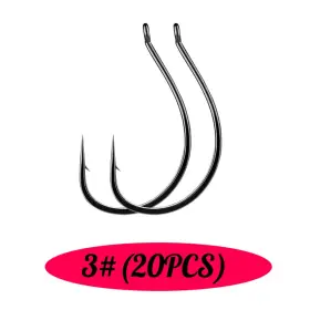 Turbo-roofinds 445030512506 20pcs/lot Drop Shot Hook 4# #3 #2 #1 #1/0 #2/0 Stainless Steel Offset Wacky