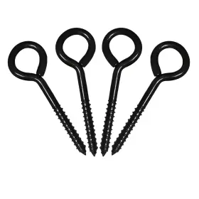 Tyesmer 445010585599 6ftft Eye Hooks Screw 4 Pcs Black Heavy Duty 700lbs Breaking Strength