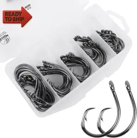 Ucec 313026153118 Fishing Circle Hook Wide Gap In-line For Saltwater Freshwater 50pcs High