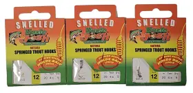 Uncle Josh Uj-ss12 Snelled Springed Trout Hooks Size 12 Qty. 5- Lot Of 3 Packs-15