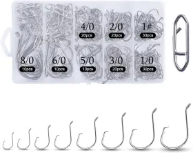 Unyle 445011061085 150pcs Circle Hooks Fishing Portable Boxed 8 Specifications