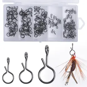 Unyle Ja-e11612 Fly Fishing Snaps And Rings Quick Change Lure 3 Sizes Small Clips For F