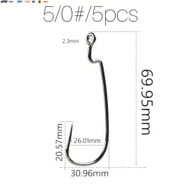 Usa-viralfinds 726084609501 Offset With Big Rings Carbon Steel Crank Hooks Tackle Worm