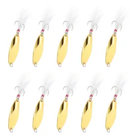 Uxcell 609044660777 10pcs Fishing Spoons 1/2 Oz Lures Casting Spoon Treble Hooks Jigs Gold Uxcell 609044660777 10pcs Fishing Spoons 1/2 Oz Lures Casting Spoon Treble Hooks Jigs Gold