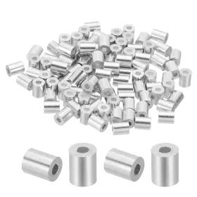 Uxcell 614553371892 100pcs Aluminum Wire Rope Stop Sleeve 5/64 Inch 1.8mm Round Crimping Loop Uxcell 614553371892 100pcs Aluminum Wire Rope Stop Sleeve 5/64 Inch 1.8mm Round Crimping Loop