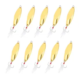 Uxcell 679209701362 10pcs 4/5 Oz Metal Fishing Spoons Lures Casting Spoon Gold Tone Uxcell 679209701362 10pcs 4/5 Oz Metal Fishing Spoons Lures Casting Spoon Gold Tone