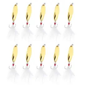 Uxcell 679209701546 10pcs 1/4 Oz Metal Fishing Spoons Lures Casting Spoon Gold Tone Uxcell 679209701546 10pcs 1/4 Oz Metal Fishing Spoons Lures Casting Spoon Gold Tone