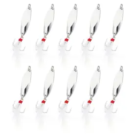 Uxcell 679209701577 10pcs 1/5 Oz Metal Fishing Spoons Lures Casting Spoon Silver