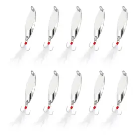 Uxcell 679209701591 10pcs 3/8 Oz Metal Fishing Spoons Lures Casting Spoon Silver Tone