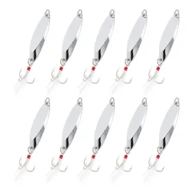 Uxcell 679209701607 10pcs 1/2 Oz Metal Fishing Spoons Lures Casting Spoon Silver Tone