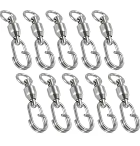 Uxcell 724117931810 40pcs 1.53x0.43 Fishing Swivels Snaps Stainless Steel Barrel Ball Bearin