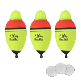 Uxcell 767153027598 3pcs 1.8oz Lighted Fishing Slip Bobber Eva Led Float With Battery Yellow