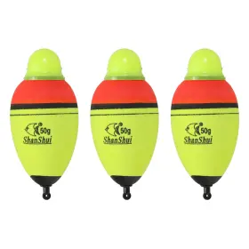 Uxcell 767153027734 3pcs 1.8oz Lighted Fishing Slip Bobber Eva Green Red Led Float Yellow