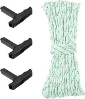 Uxcell A24053000ux1318 Recoil Start Rope With 3pcs Handle 10-meter 3.5mm White Green Uxcell A24053000ux1318 Recoil Start Rope With 3pcs Handle 10-meter 3.5mm White Green