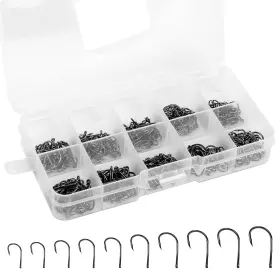Vipmoon Fb5237 500pcs Small Fishing Hooks Strong Sharp 10 3# -12# Black