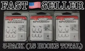 Vmc 043193112600 3-pack Zero Line Twist Spinshot Drop Shot Hook 4 15 Fishing Hooks Total