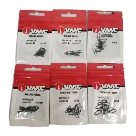 Vmc 043193128250 Lot Of 6 Mixed Swivels And Snaps Vmc 043193128250 Lot Of 6 Mixed Swivels And Snaps