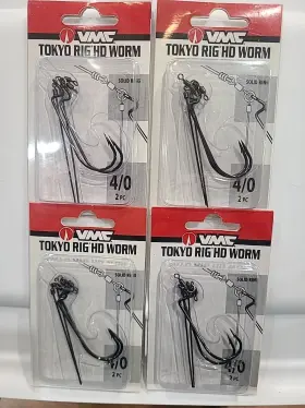 Vmc 043193145547 Lot Of 4- Tokyo Rig 4/0 Hooks Hd Worm Black Nickel 2cnt Packs Vmc 043193145547 Lot Of 4- Tokyo Rig 4/0 Hooks Hd Worm Black Nickel 2cnt Packs