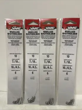 Vmc 043193148272 Snelled Baitholder - 7 Inch #10 Sbh7bz#10pp Lot Of 4 New