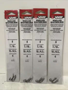 Vmc 043193148333 Snelled Baitholder - 7 Inch #8- Sbh7bz#8pp Lot Of 4 New