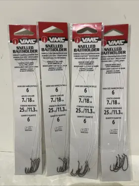 Vmc 043193148340 Snelled Baitholder - 7 Inch #6 Sbh7bz#6pp Lot Of 4 New