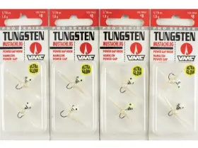 Vmc 043193152361 Lot Of 4 Tungsten Mustache Jig 1/16oz Tmwj116glt Glow Tiger Free Shipping Vmc 043193152361 Lot Of 4 Tungsten Mustache Jig 1/16oz Tmwj116glt Glow Tiger Free Shipping