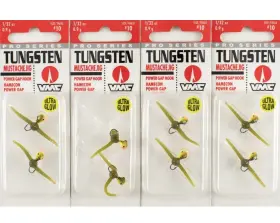 Vmc 043193152453 Lot Of 4 Packs Tungsten Mustache Jig 1/32oz Tmwj132gyp Glow Yellow Perch Vmc 043193152453 Lot Of 4 Packs Tungsten Mustache Jig 1/32oz Tmwj132gyp Glow Yellow Perch