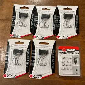 Vmc 043193155201 5 Redline Weedless Wacky Neko Hooks Size 1 And 4 Vmc 043193155201 5 Redline Weedless Wacky Neko Hooks Size 1 And 4