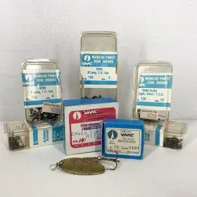 Vmc 043193372882 Vintage Fishing Hook Lot Bronze Hooks Made In France Dry Fly T.d. Eye