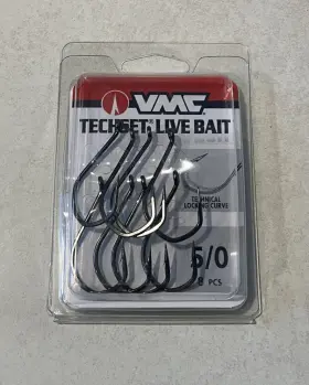 Vmc 7115bn 7115 Techset Live Bait Hooks 5/0 Black Nickel New Technical Locking Curve