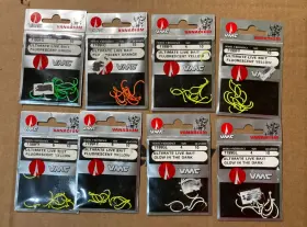 Vmc 7199gl 8pks Of Assorted Sizes / Colors Glow Fishing Hooks 10pc 80pcs Nip