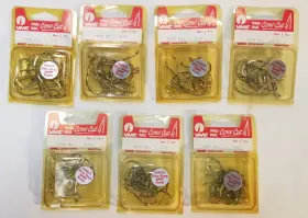 Vmc 7299 7 Pkgs Vintage Ni Hooks Nickel-plated Sz 7/0-1/0 Nos France