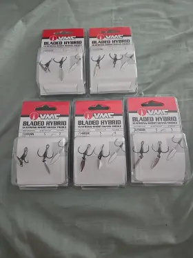 Vmc 7548bdbn-05 7548bd Bladed Hybrid Treble Hook Short Size 5 New Vmc 7548bdbn-05 7548bd Bladed Hybrid Treble Hook Short Size 5 New