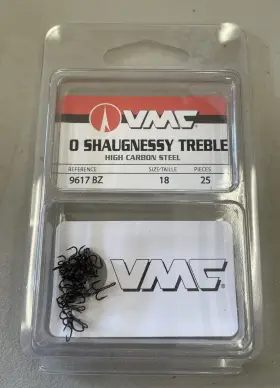 Vmc 9617bz O Shaugnessy Treble Hooks Size 18 25pk