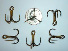 Vmc 9651bz 50 Short-shank 1x Treble Hooks Size 6 Bronze Bulk 9651 Vmc 9651bz 50 Short-shank 1x Treble Hooks Size 6 Bronze Bulk 9651