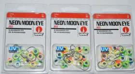 Vmc Nme14uvk 3 Packs Neon Moon Eye Jigs 1/4oz Uv Bright Assortment Kit 10 Per Pack