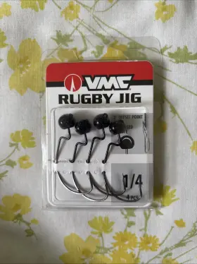 Vmc Rj14-bk Rugby Head Jig Black 1/4oz 4 Hooks Per Pack