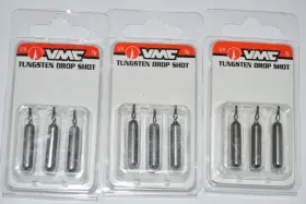 Vmc Tdsc14nat 3 Packs Tungsten 1/4oz Bass Drop Shot Weights Cylinder Per Pack Vmc Tdsc14nat 3 Packs Tungsten 1/4oz Bass Drop Shot Weights Cylinder Per Pack