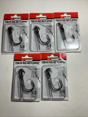 Vmc Thdfl#5/0bnpp Lot Of 5 Packs 10 Hooks Fishing Tokyo Rig Hd Wide Gap 5/0