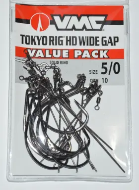 Vmc Thdwg#5/0bnvp Bass Tokyo Rig Hd Wide Gap Hook 5/0 Black Rolling Swivel Value Pack Vmc Thdwg#5/0bnvp Bass Tokyo Rig Hd Wide Gap Hook 5/0 Black Rolling Swivel Value Pack