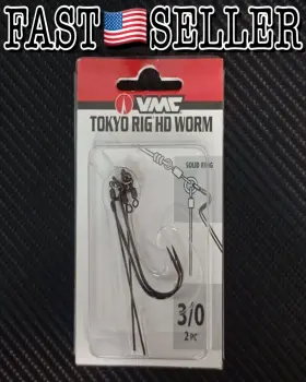 Vmc Thdwm#3/0bnpp 2-pack Fishing Bait Tokyo Rig Heavy Duty Worm Hook - 3/0