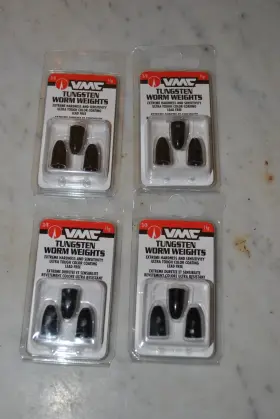Vmc Tw38bk 4 Packs Tungsten Texas Rig Worm Sinker Weights Black 3/8oz. 11g