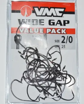 Vmc Wg#2/0bnvp Wide Gap Worm Tube Hook 3degree Offset Point Resin Closed Eye 2/0 Value Pack