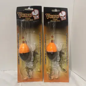 Vudu 096077000289 2 Oval Float Rig Popping Cork Shrimp Bait Orange Lot Of