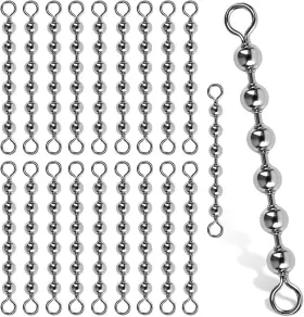 Wahijihe 313051627691 20 Pcs Fishing Bead Chain Swivels Catfish Stainless Steel Tackle Wahijihe 313051627691 20 Pcs Fishing Bead Chain Swivels Catfish Stainless Steel Tackle