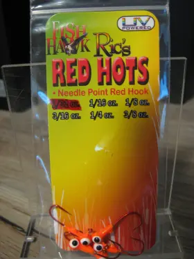 Wahoo / Fish Hawk / Rics Red Hots Wah-jdr16-g 5 1/16 Oz Jig Head Needle Point Hooks - White Orange Eye